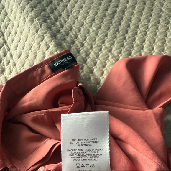 Express Portofino Salmon Button-Up Bodysuit - Picture 8 of 9